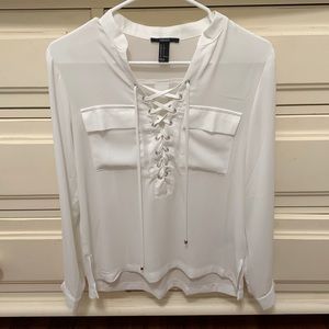 Lace up blouse